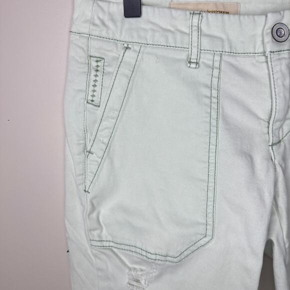 Anthropologie Pilcro Hyphen Distressed Chinos Size 25 Mint Mid Rise Relaxed Boho - Picture 5 of 11